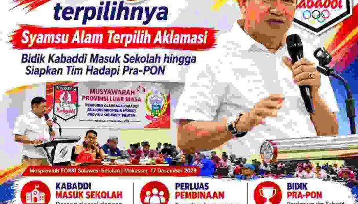Syamsu Alam Pimpin KABADDI FOKSI Sulawesi Selatan, Targetkan Pembinaan Atlet dan Persiapan Pra-PON 2027